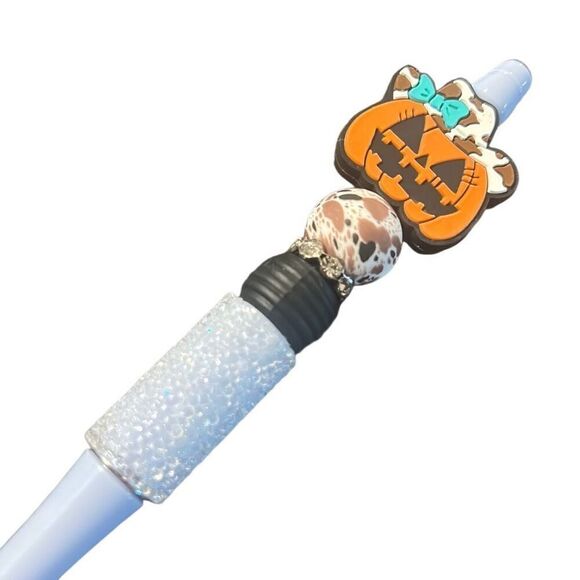 Pumpkin  beaded pen - Picture 2 of 2